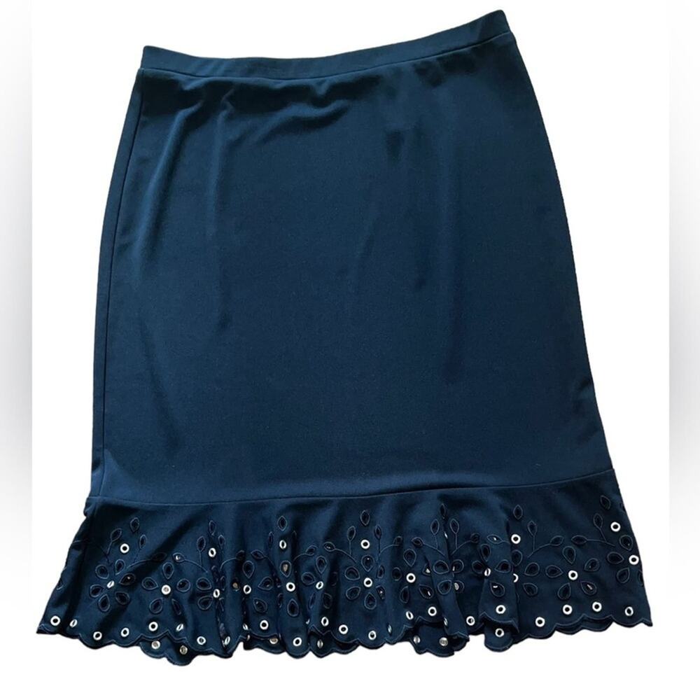 MICHAEL KORS Skirt Womens Size 6 Black A Line Eyelet Above Knee Career Preppy